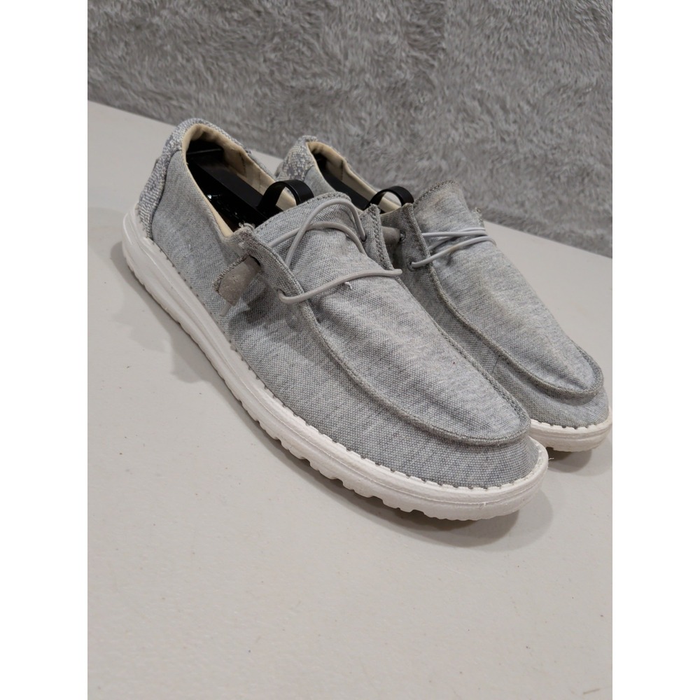 HEYDUDE Wendy Stretch Fleece Glacier Grey Slip On Shoes 121413220 Womens 10